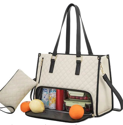 Insulated Lunch Tote - Thermal Cooler Bag for Travel, Work & Picnic
