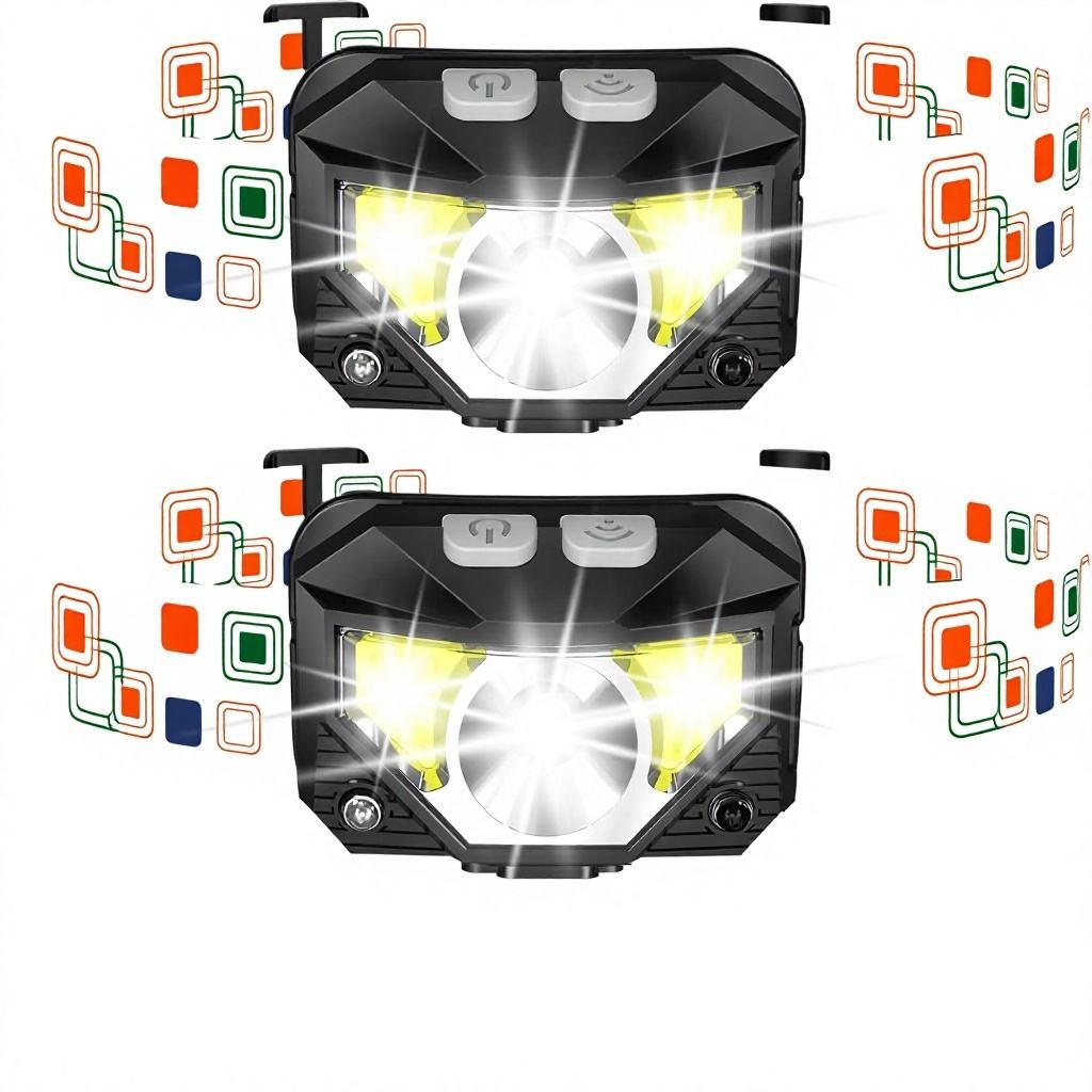 Rechargeable LED Headlamp 2-Pack - TrailPocket